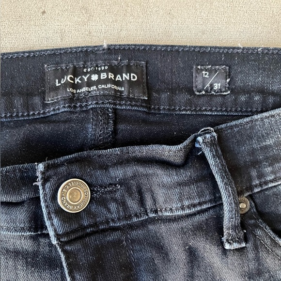 Lucky Brand Womens High Waisted Distressed Jeans Size 31 Black - Picture 3 of 3